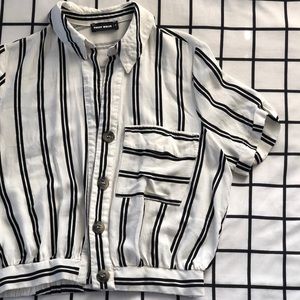 Cropped Striped Blouse
